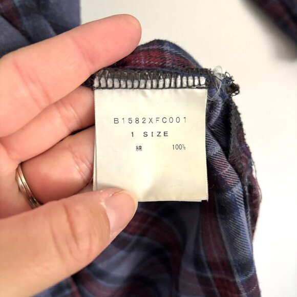 Frapbois Half Japanese Brand Blue and Red Plaid Long Sleeve Dress Women’s Size 1 - Picture 8 of 12